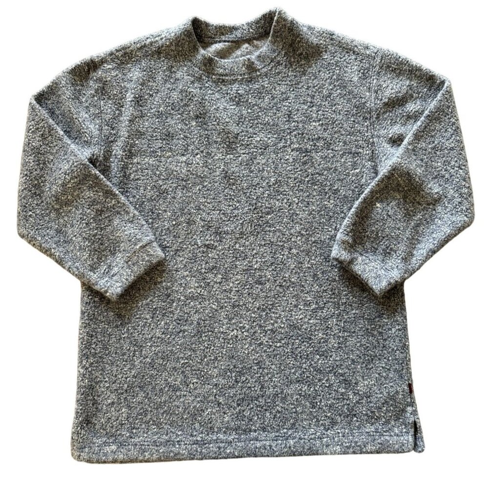 Woolrich Vintage Mock Neck Marled Knit Sweater Blue White Made in USA Womens i2